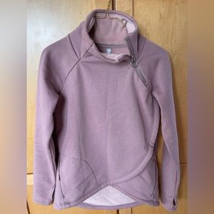 Athleta dusty pink comfy fleece lined with 2 zippered pockets and